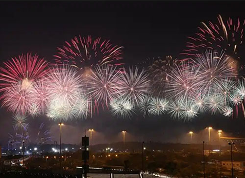 汤原县焰火晚会